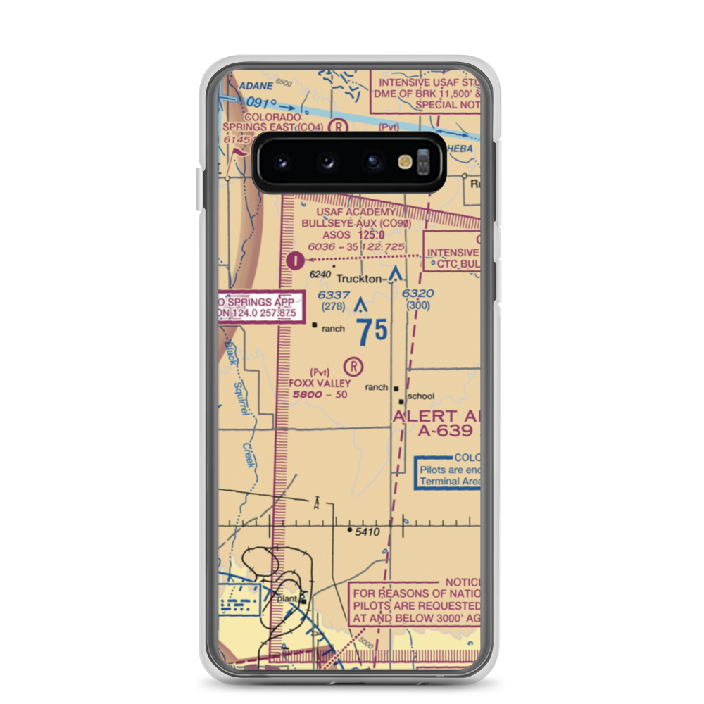 Foxx Valley Airport (0CD2) VFR Sectional Samsung Case Samsung Galaxy S10 model shown