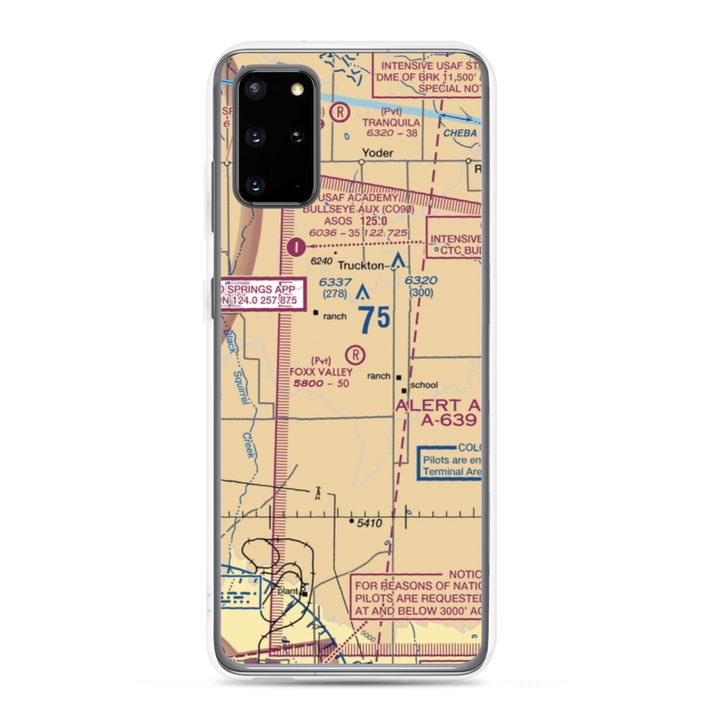 Foxx Valley Airport (0CD2) VFR Sectional Samsung Case Samsung Galaxy S20 Plus model shown