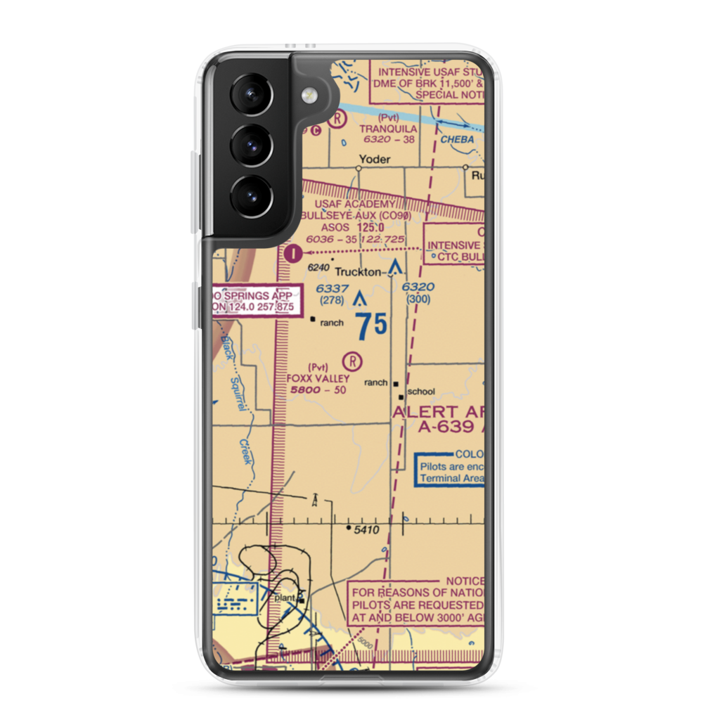 Foxx Valley Airport (0CD2) VFR Sectional Samsung Case Samsung Galaxy S21 Plus model shown