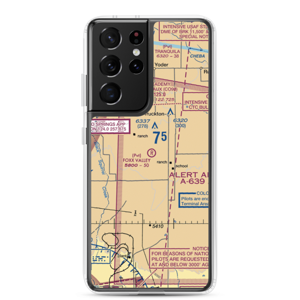 Foxx Valley Airport (0CD2) VFR Sectional Samsung Case Samsung Galaxy S21 Ultra model shown