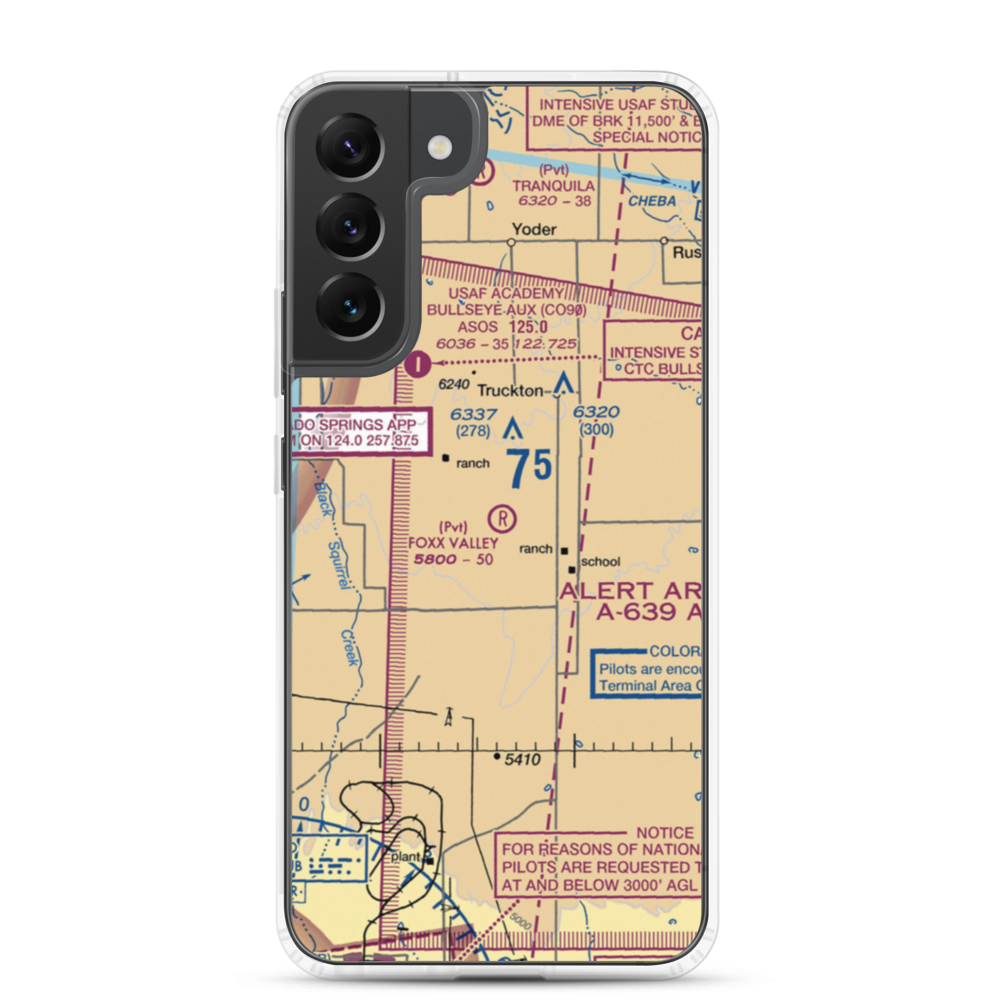 Foxx Valley Airport (0CD2) VFR Sectional Samsung Case Samsung Galaxy S22 Plus model shown