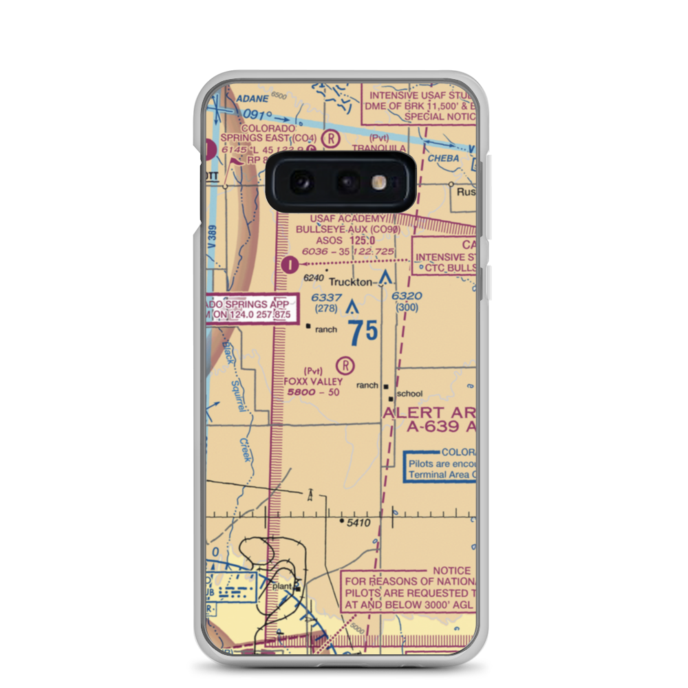 Foxx Valley Airport (0CD2) VFR Sectional Samsung Case Samsung Galaxy S10e model shown