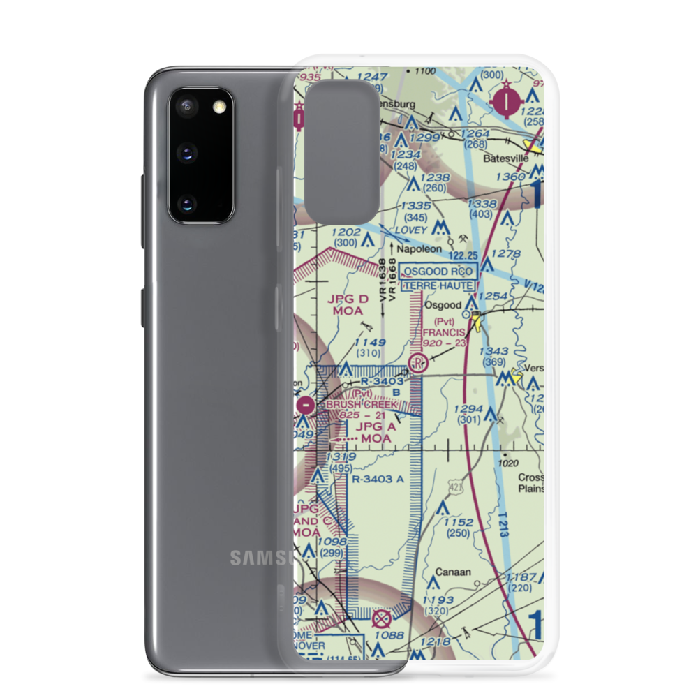 Francis Airport (9II8) VFR Sectional Samsung Case Samsung Galaxy S20 model shown