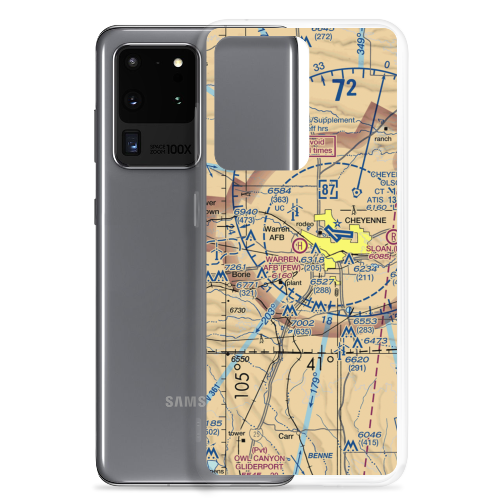 Francis E Warren Air Force Base (FEW) VFR Sectional Samsung Case Samsung Galaxy S20 Ultra model shown