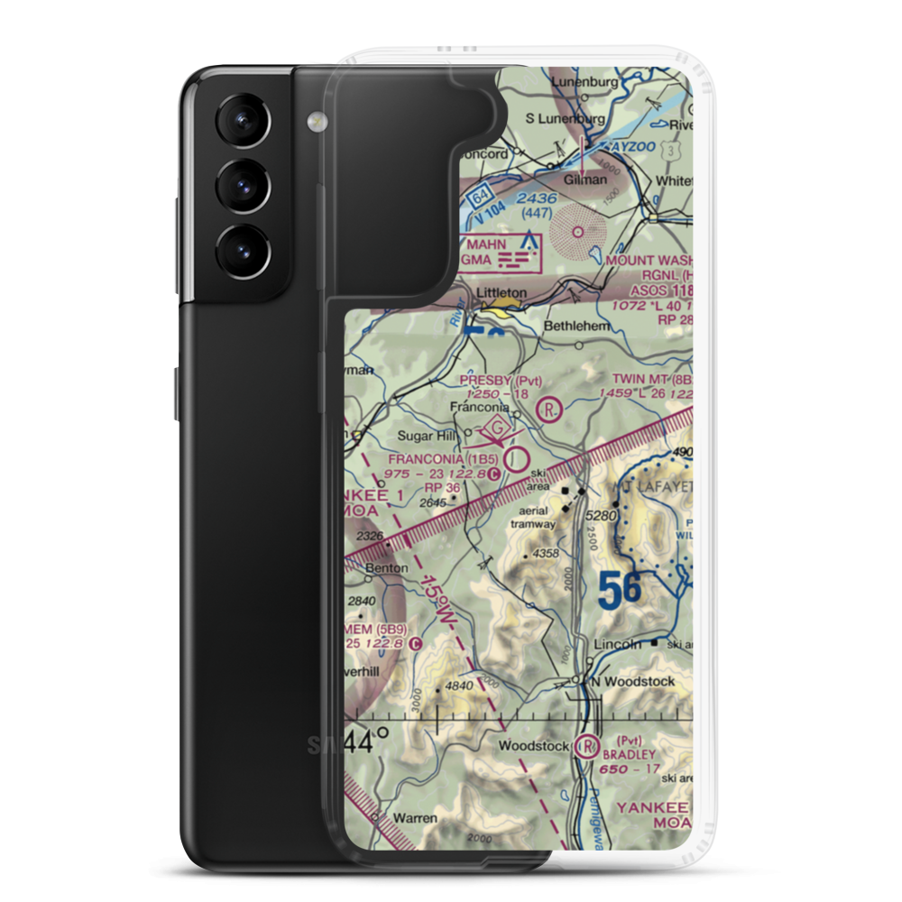 Franconia Airport (1B5) VFR Sectional Samsung Case Samsung Galaxy S21 Plus model shown