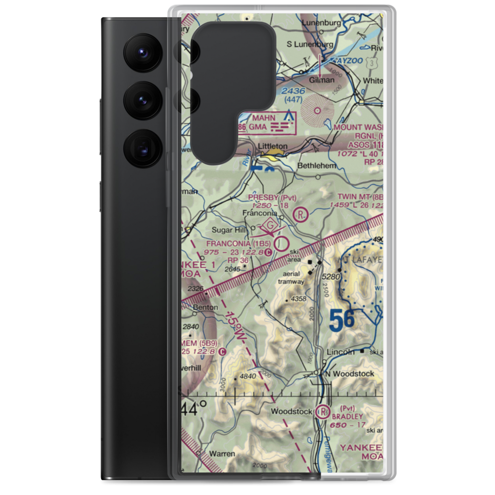 Franconia Airport (1B5) VFR Sectional Samsung Case Samsung Galaxy S22 Ultra model shown