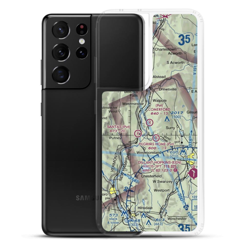 Frank D. Comerford Airport (NH39) VFR Sectional Samsung Case Samsung Galaxy S21 Ultra model shown