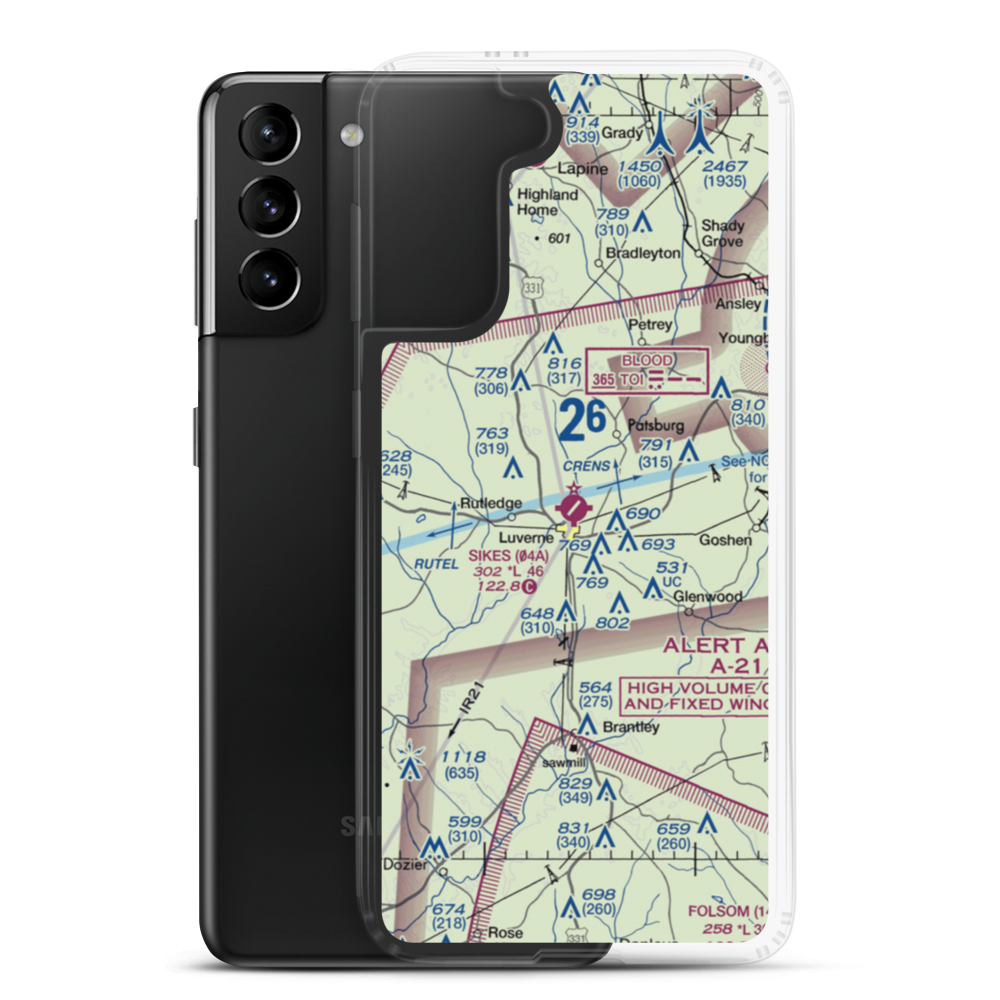 Frank Sikes Airport (04A) VFR Sectional Samsung Case Samsung Galaxy S21 Plus model shown