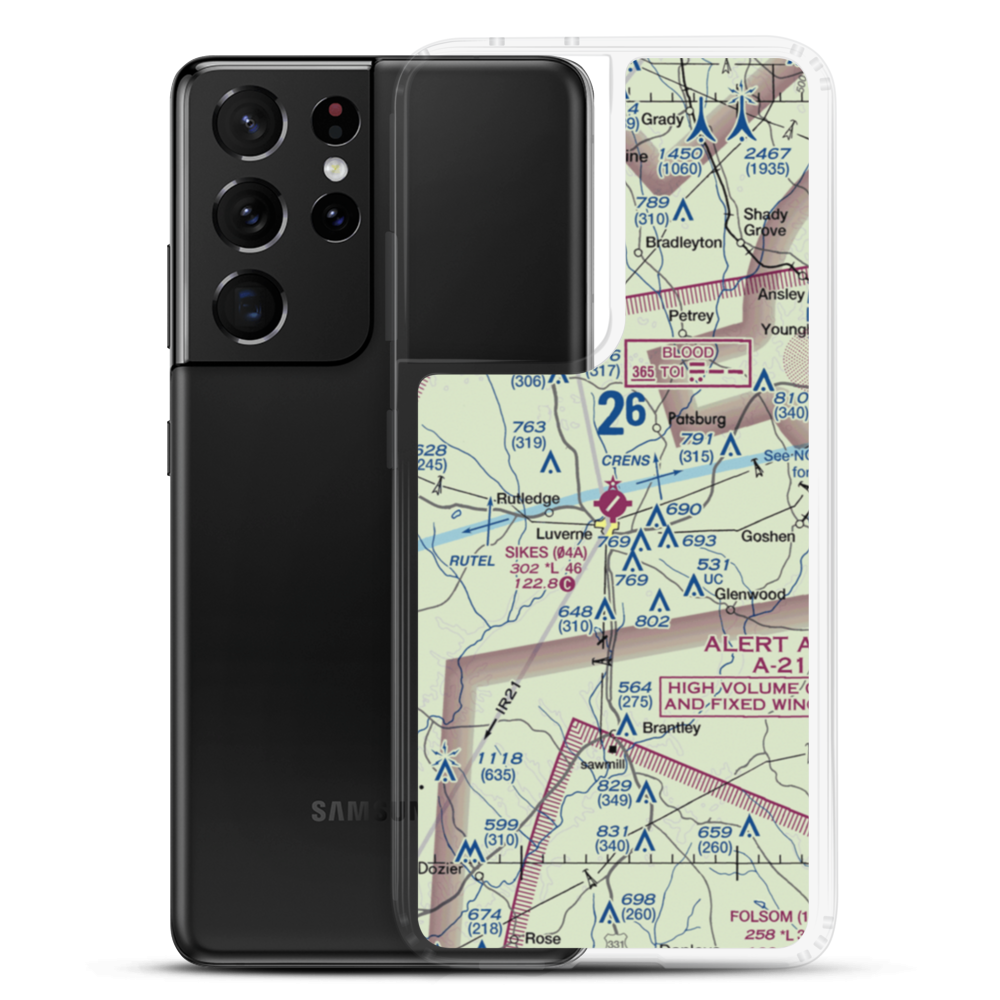 Frank Sikes Airport (04A) VFR Sectional Samsung Case Samsung Galaxy S21 Ultra model shown