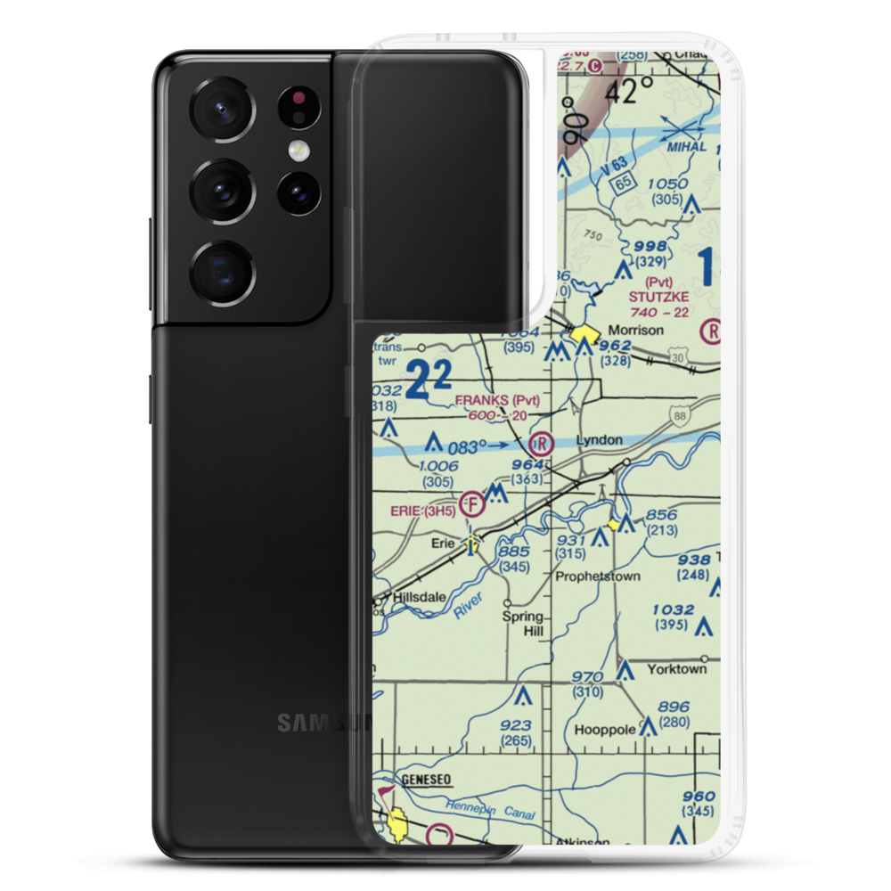 Frank's Flying Service Airport (4IL5) VFR Sectional Samsung Case Samsung Galaxy S21 Ultra model shown