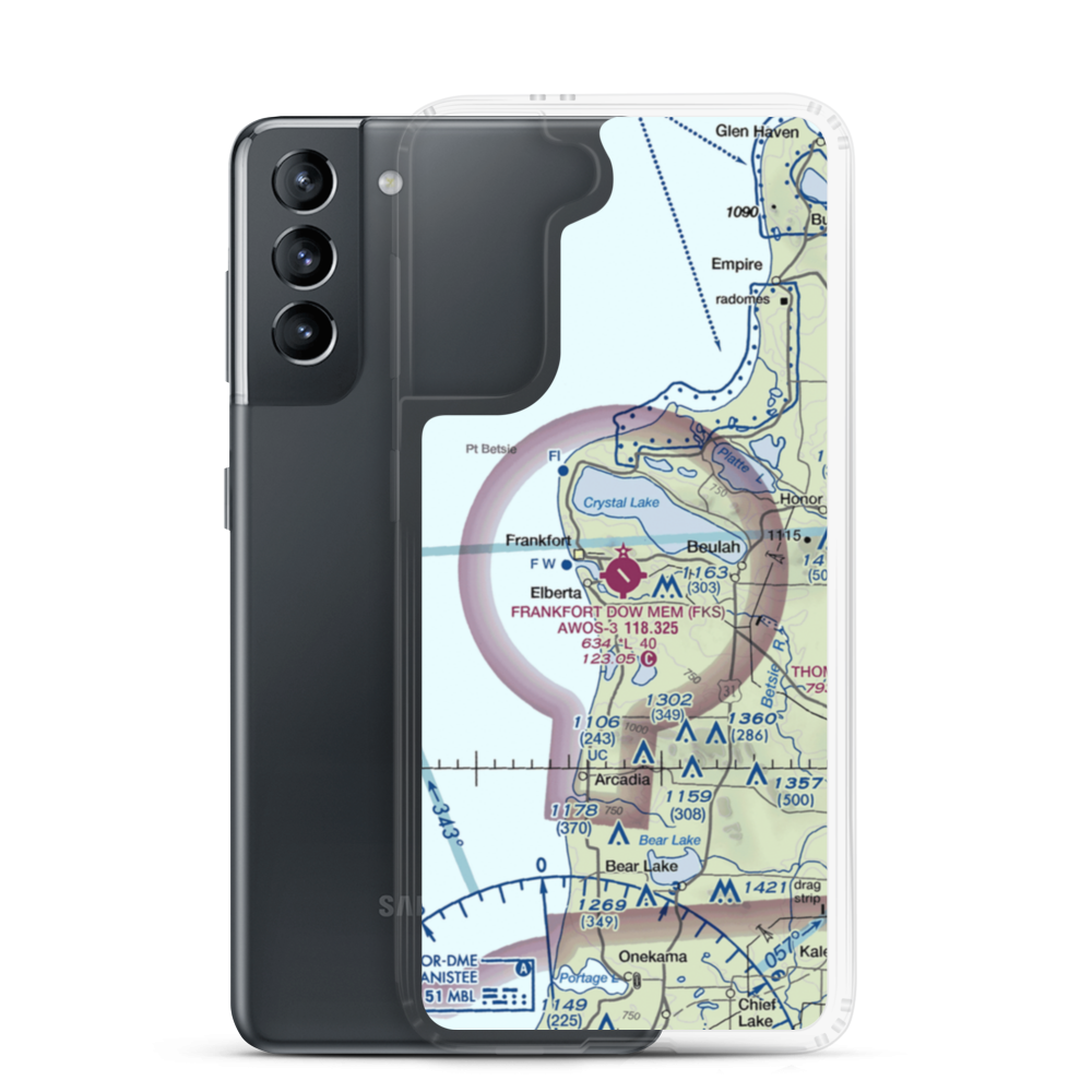 Frankfort Dow Memorial Field (FKS) VFR Sectional Samsung Case Samsung Galaxy S21 model shown