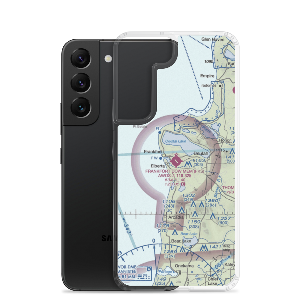 Frankfort Dow Memorial Field (FKS) VFR Sectional Samsung Case Samsung Galaxy S22 model shown