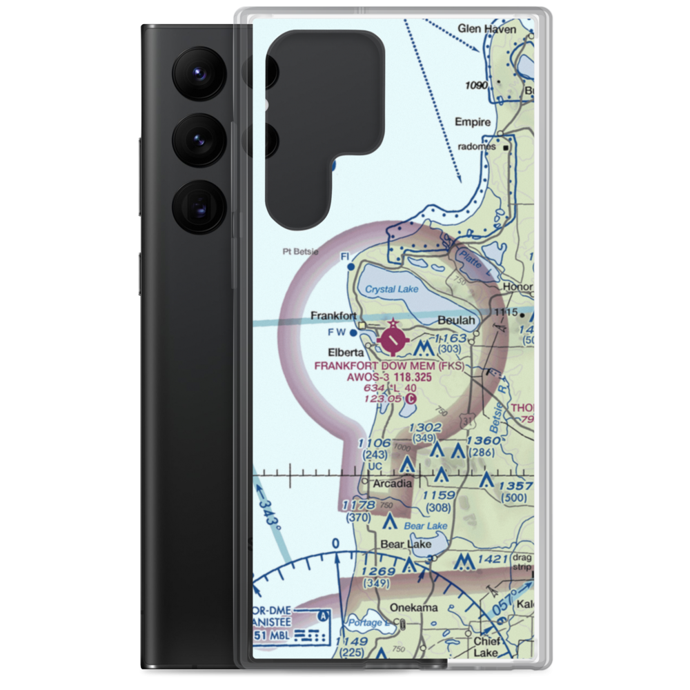 Frankfort Dow Memorial Field (FKS) VFR Sectional Samsung Case Samsung Galaxy S22 Ultra model shown