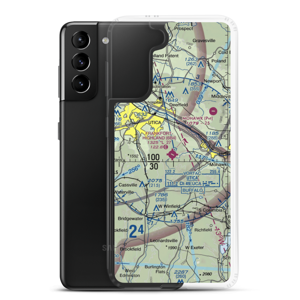 Frankfort-Highland Airport (6B4) VFR Sectional Samsung Case Samsung Galaxy S21 Plus model shown