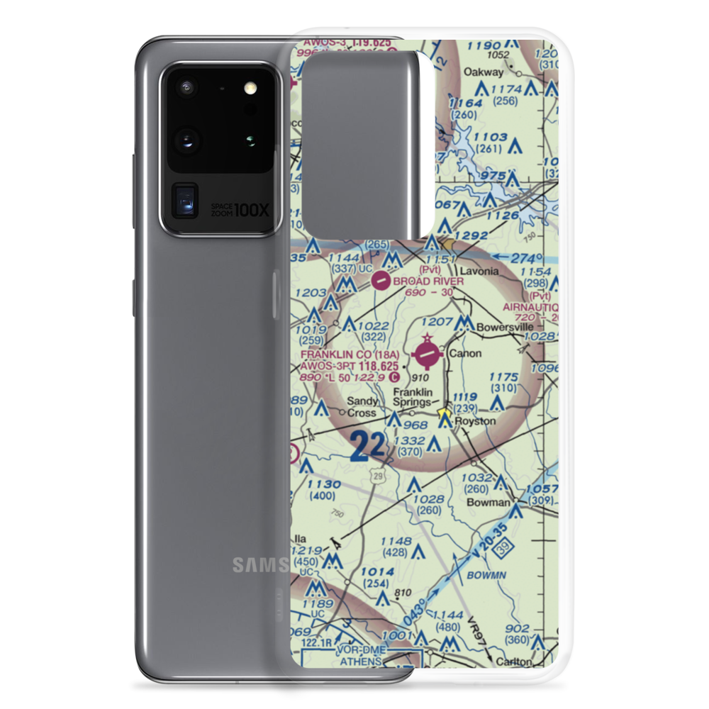 Franklin County Airport (18A) VFR Sectional Samsung Case Samsung Galaxy S20 Ultra model shown
