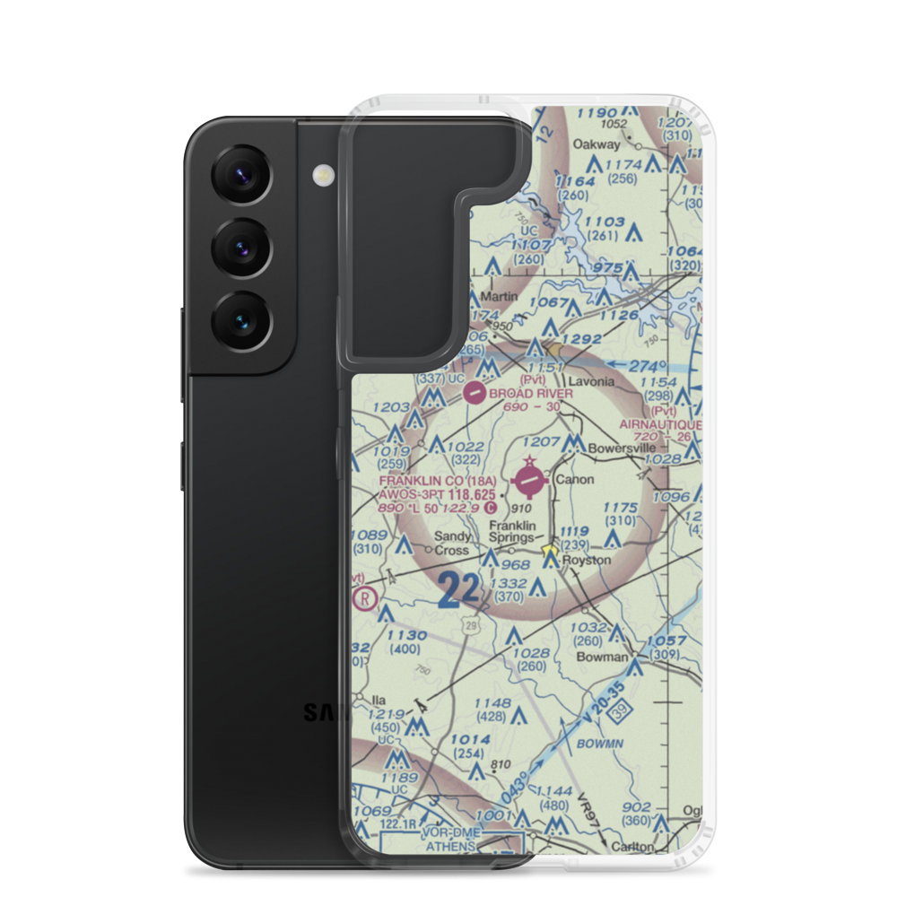 Franklin County Airport (18A) VFR Sectional Samsung Case Samsung Galaxy S22 model shown