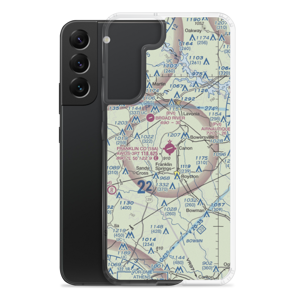 Franklin County Airport (18A) VFR Sectional Samsung Case Samsung Galaxy S22 Plus model shown