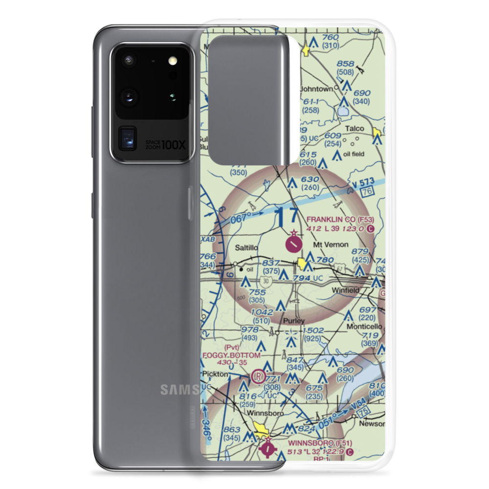 Franklin County Airport (F53) VFR Sectional Samsung Case Samsung Galaxy S20 Ultra model shown