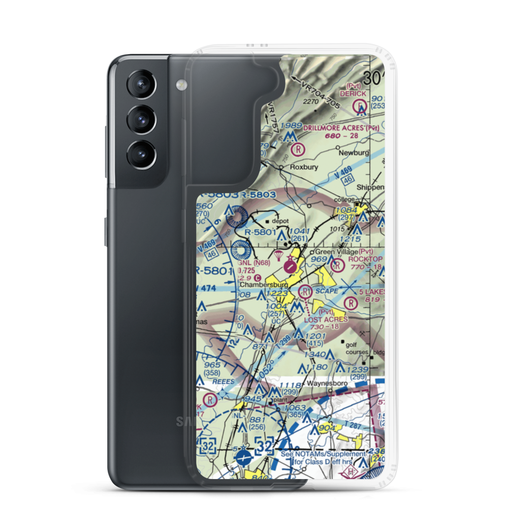Franklin County Regional Airport (N68) VFR Sectional Samsung Case Samsung Galaxy S21 model shown