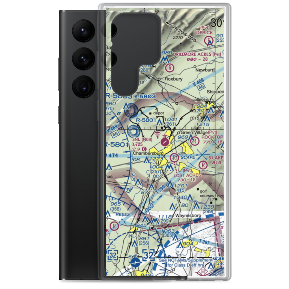 Franklin County Regional Airport (N68) VFR Sectional Samsung Case Samsung Galaxy S22 Ultra model shown