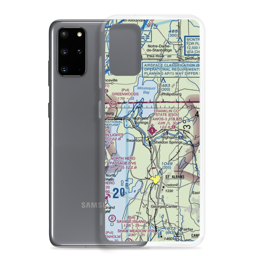 Franklin County State Airport (FSO) VFR Sectional Samsung Case Samsung Galaxy S20 Plus model shown