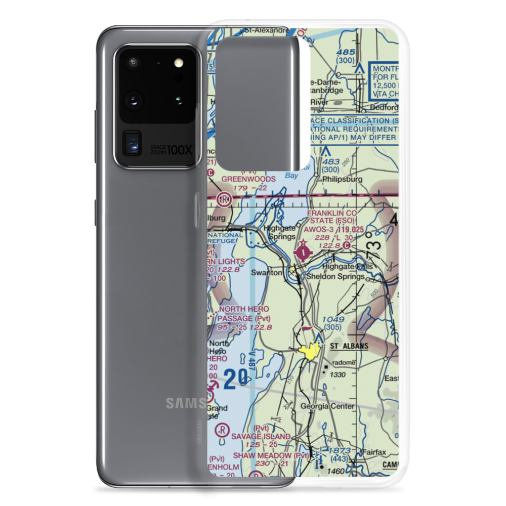 Franklin County State Airport (FSO) VFR Sectional Samsung Case Samsung Galaxy S20 Ultra model shown
