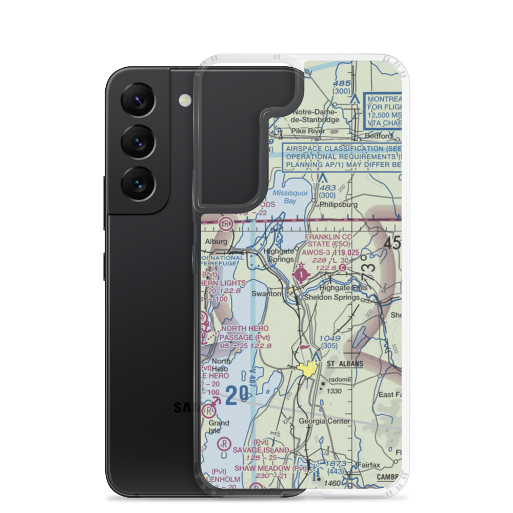 Franklin County State Airport (FSO) VFR Sectional Samsung Case Samsung Galaxy S22 model shown