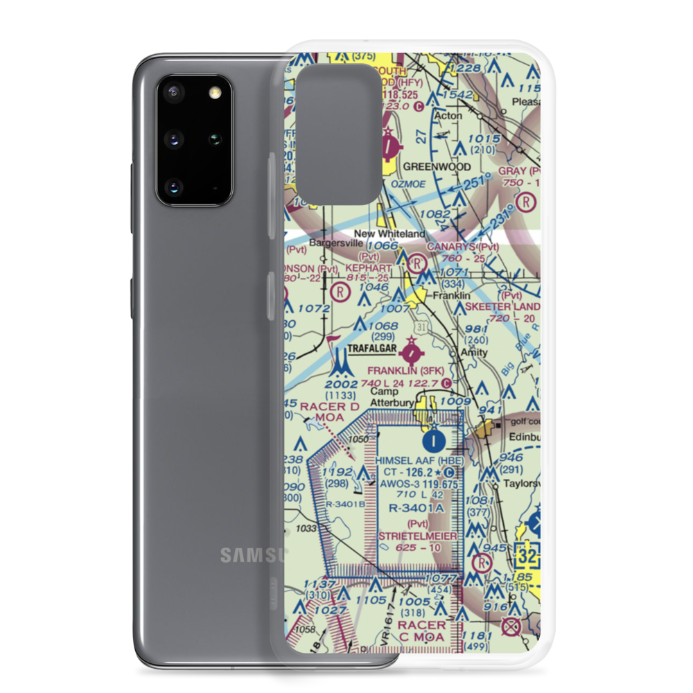 Franklin Flying Field (3FK) VFR Sectional Samsung Case Samsung Galaxy S20 Plus model shown