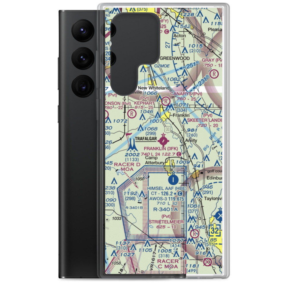 Franklin Flying Field (3FK) VFR Sectional Samsung Case Samsung Galaxy S22 Ultra model shown