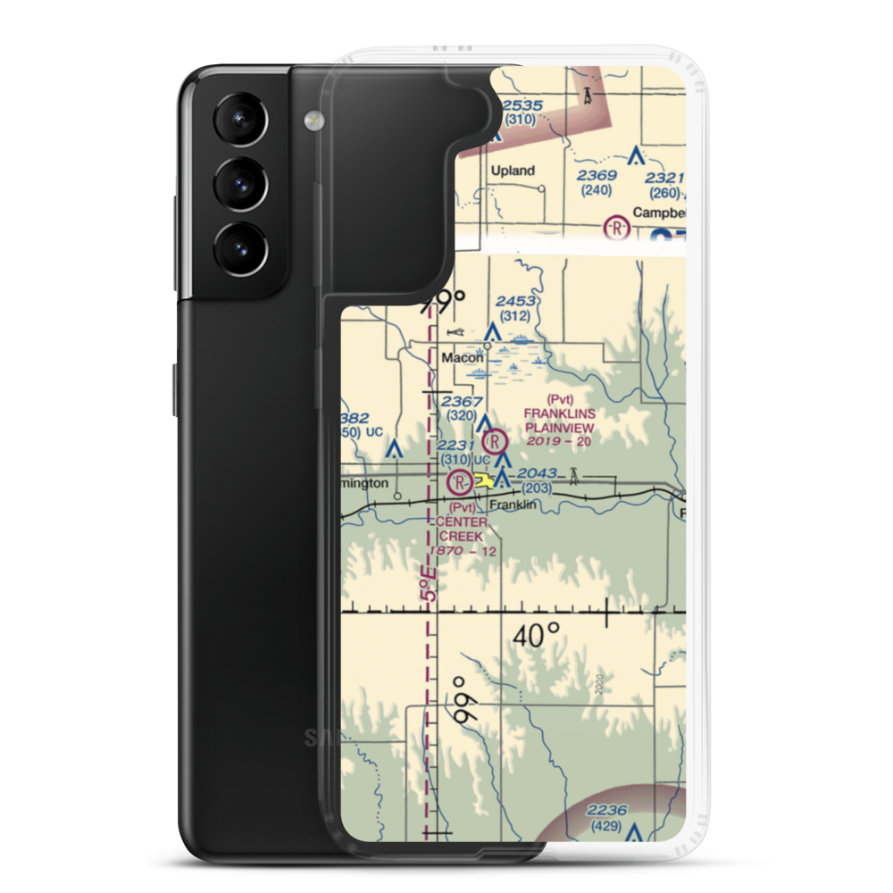 Franklin's Plainview Airport (8NE6) VFR Sectional Samsung Case Samsung Galaxy S21 Plus model shown