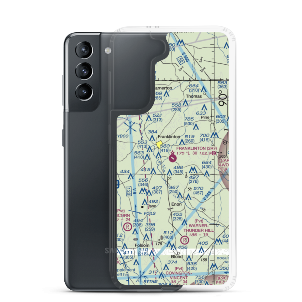 Franklinton Airport (2R7) VFR Sectional Samsung Case Samsung Galaxy S21 model shown