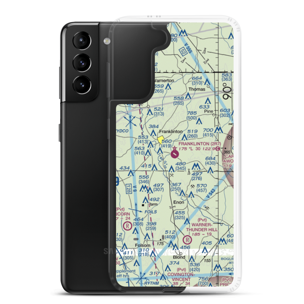 Franklinton Airport (2R7) VFR Sectional Samsung Case Samsung Galaxy S21 Plus model shown