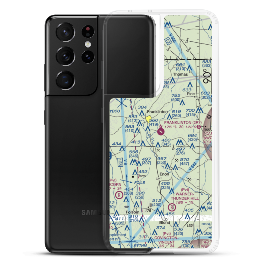 Franklinton Airport (2R7) VFR Sectional Samsung Case Samsung Galaxy S21 Ultra model shown
