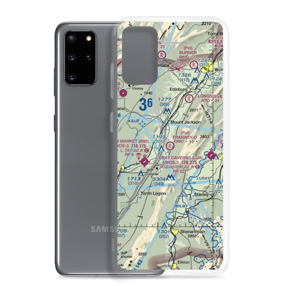 Franwood Farms Inc. Airport (9VA4) VFR Sectional Samsung Case Samsung Galaxy S20 Plus model shown