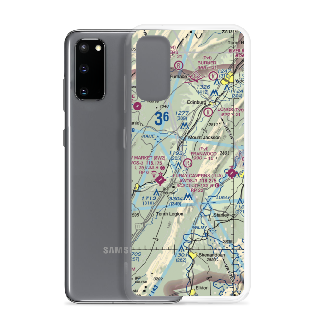 Franwood Farms Inc. Airport (9VA4) VFR Sectional Samsung Case Samsung Galaxy S20 model shown