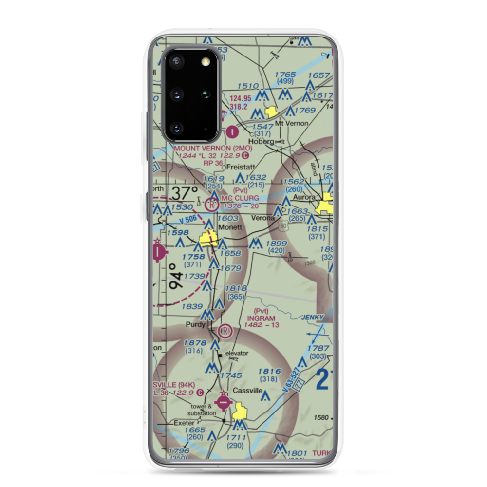 Frazier Airport (8MO8) VFR Sectional Samsung Case Samsung Galaxy S20 Plus model shown