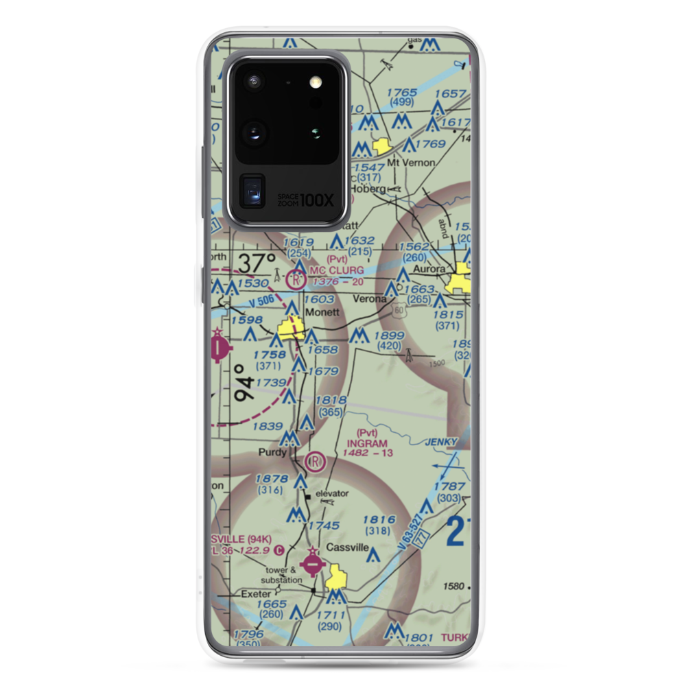 Frazier Airport (8MO8) VFR Sectional Samsung Case Samsung Galaxy S20 Ultra model shown
