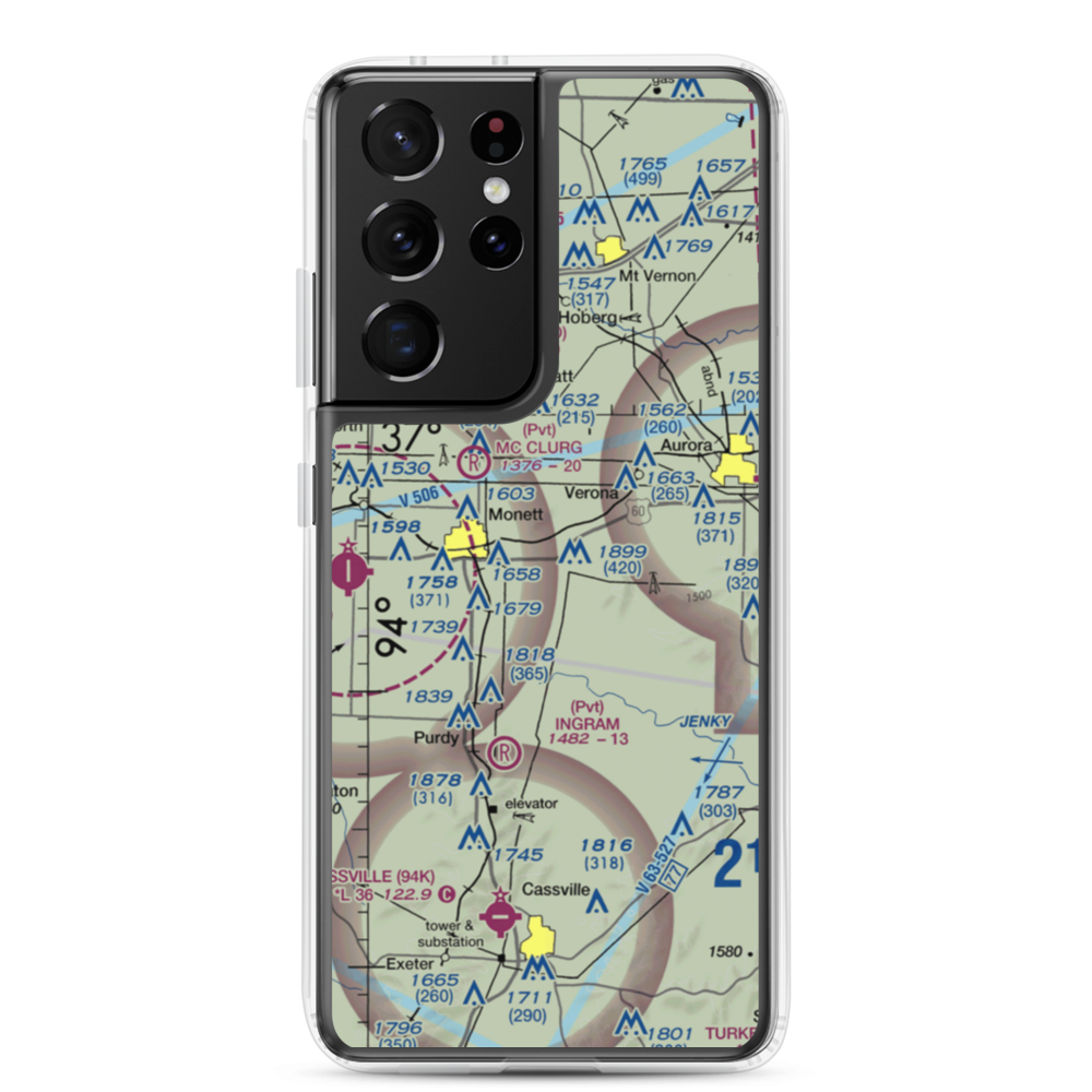 Frazier Airport (8MO8) VFR Sectional Samsung Case Samsung Galaxy S21 Ultra model shown