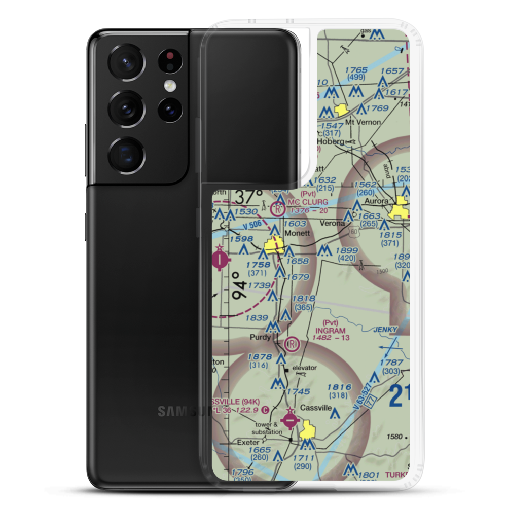 Frazier Airport (8MO8) VFR Sectional Samsung Case Samsung Galaxy S21 Ultra model shown
