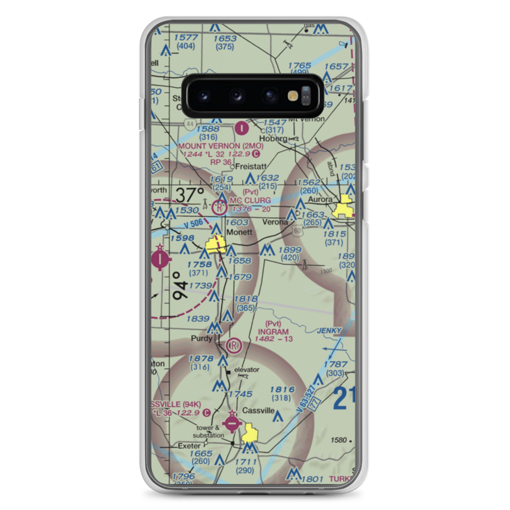 Frazier Airport (8MO8) VFR Sectional Samsung Case Samsung Galaxy S10+ model shown