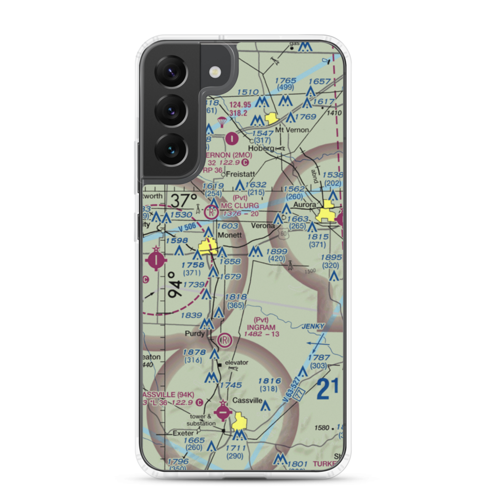 Frazier Airport (8MO8) VFR Sectional Samsung Case Samsung Galaxy S22 Plus model shown