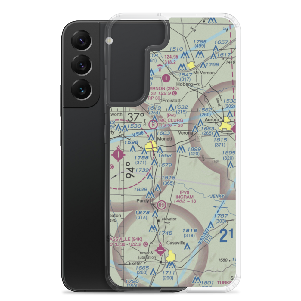 Frazier Airport (8MO8) VFR Sectional Samsung Case Samsung Galaxy S22 Plus model shown