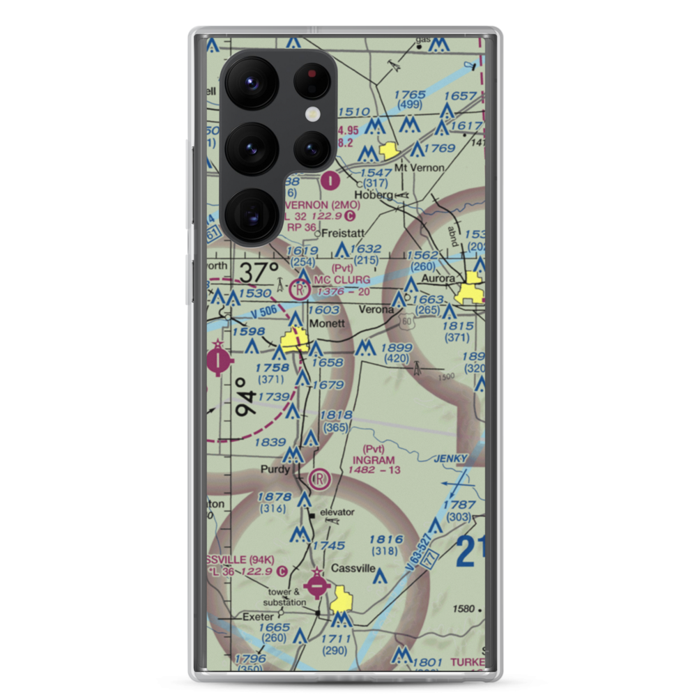 Frazier Airport (8MO8) VFR Sectional Samsung Case Samsung Galaxy S22 Ultra model shown