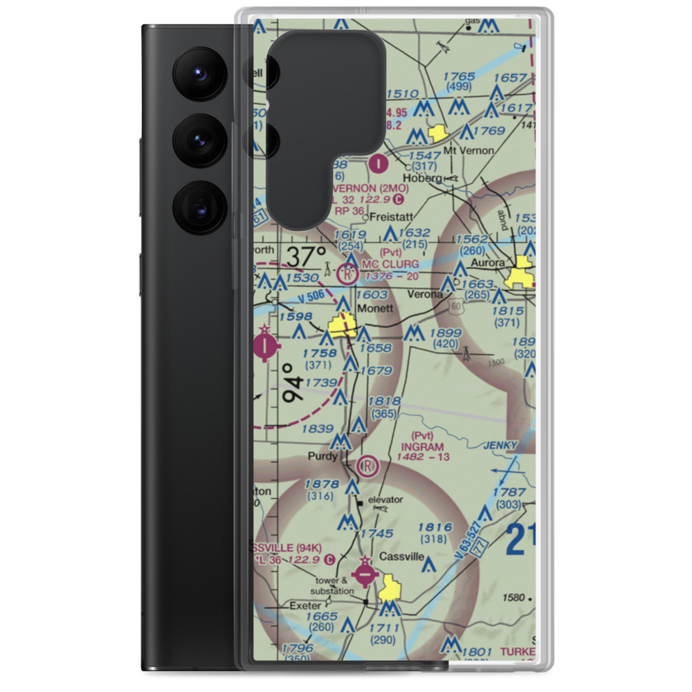 Frazier Airport (8MO8) VFR Sectional Samsung Case Samsung Galaxy S22 Ultra model shown