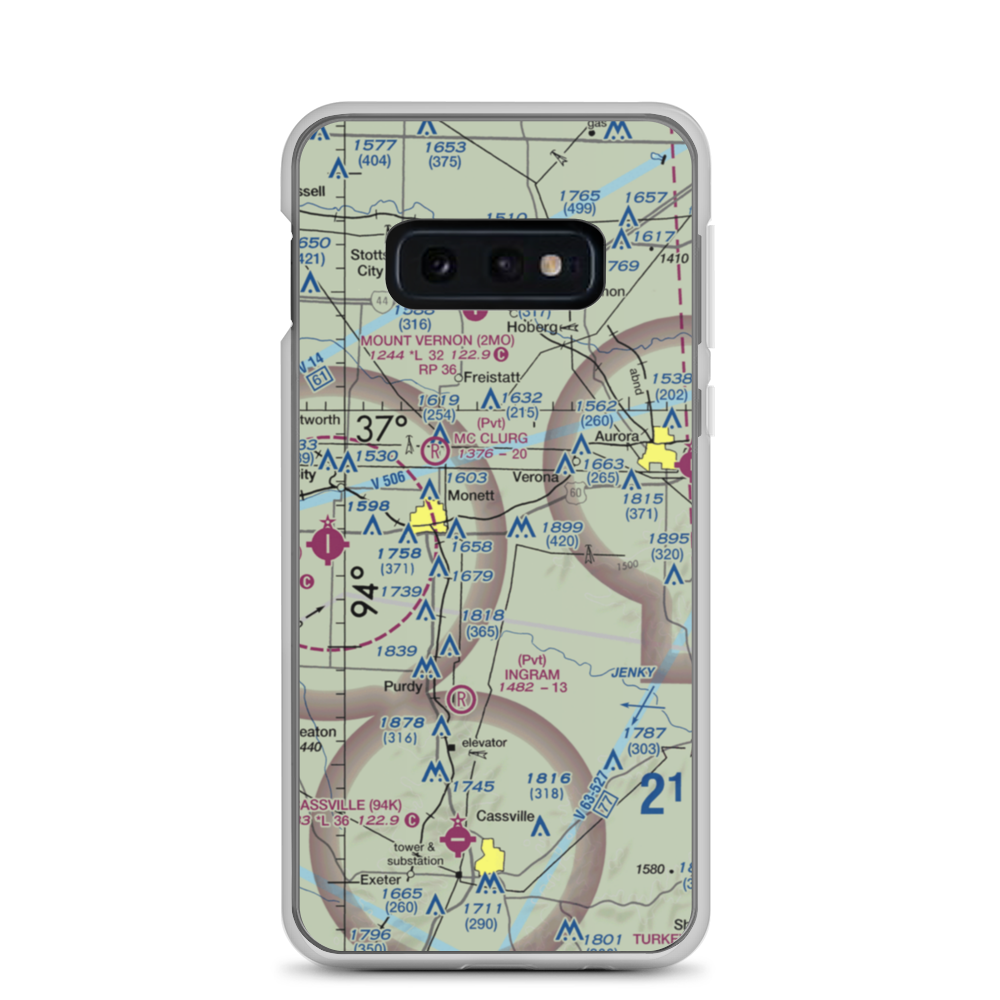 Frazier Airport (8MO8) VFR Sectional Samsung Case Samsung Galaxy S10e model shown