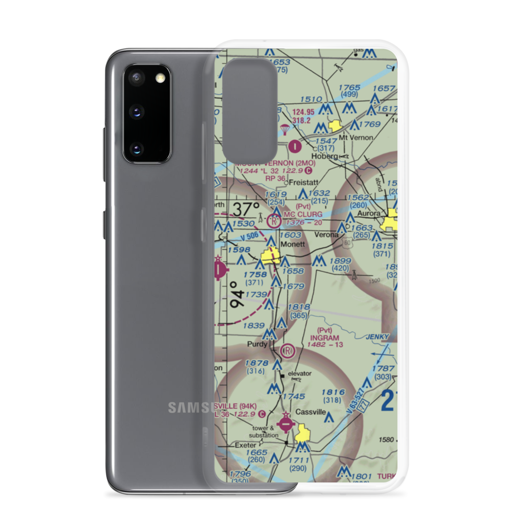 Frazier Airport (8MO8) VFR Sectional Samsung Case Samsung Galaxy S20 model shown