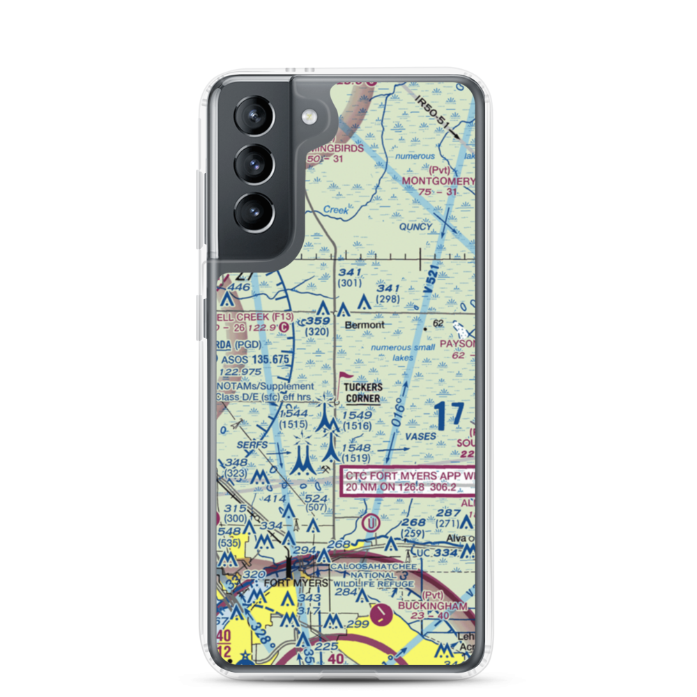 Fred Babcock Airport (40FL) VFR Sectional Samsung Case Samsung Galaxy S21 model shown