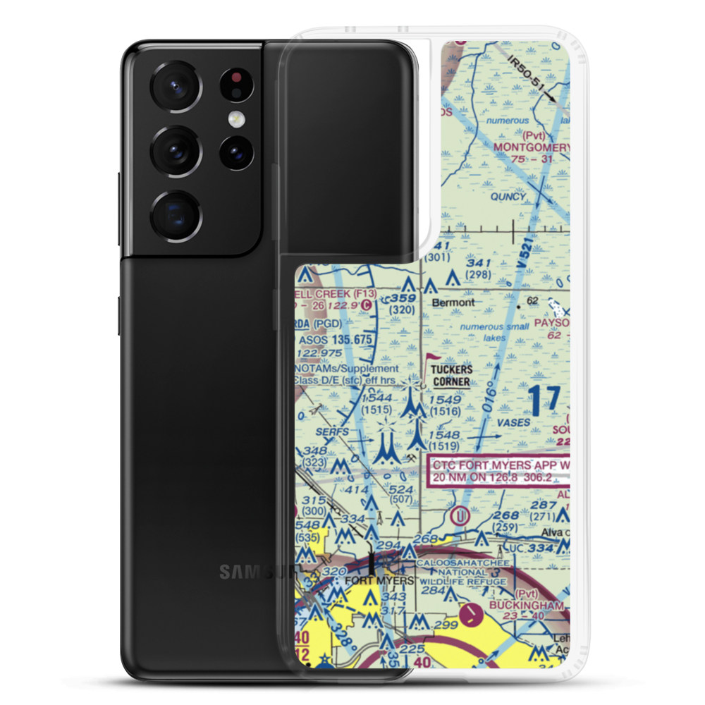 Fred Babcock Airport (40FL) VFR Sectional Samsung Case Samsung Galaxy S21 Ultra model shown
