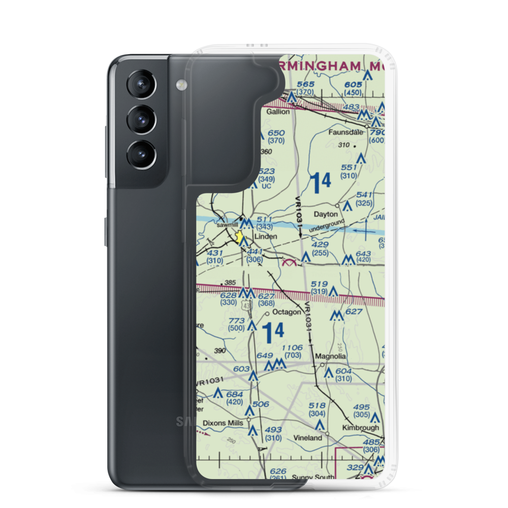 Freddie Jones Field (70A) VFR Sectional Samsung Case Samsung Galaxy S21 model shown