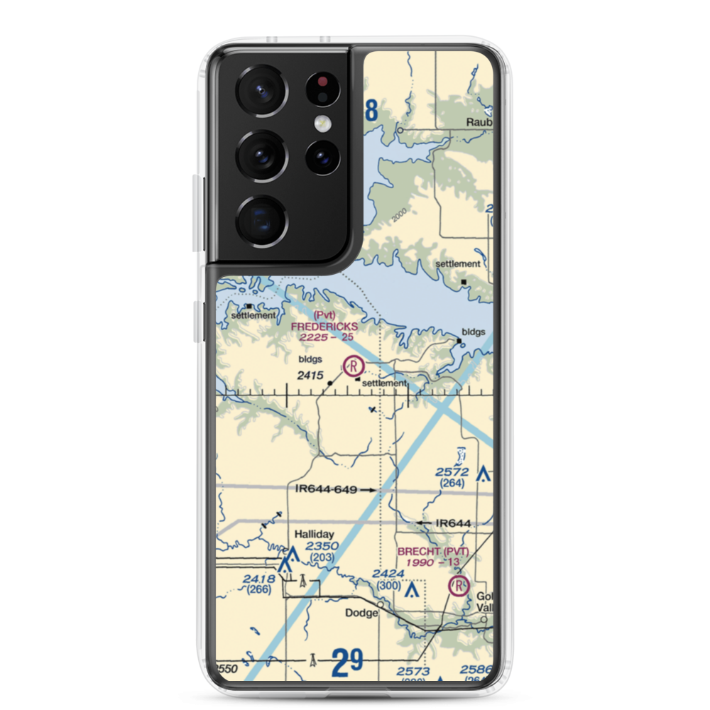 Fredericks Ranch Airport (44ND) VFR Sectional Samsung Case Samsung Galaxy S21 Ultra model shown